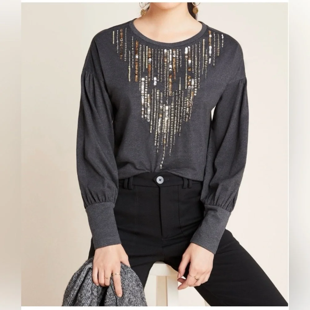 Sequin long sleeved top - Picture 2 of 7